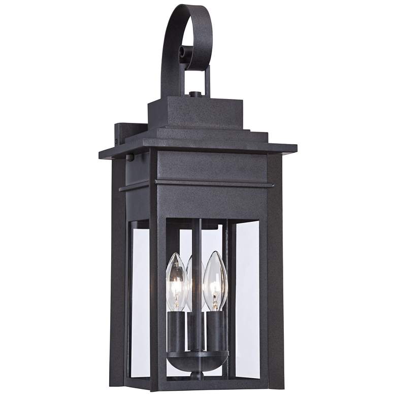 Image 2 Franklin Iron Bransford 19" Black-Gray Outdoor Lantern Wall Light