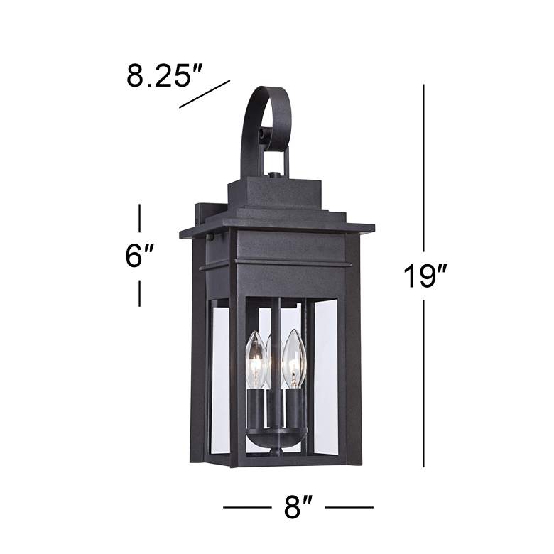 Image 6 Franklin Iron Bransford 19 inch Black-Gray Outdoor Lantern Wall Light more views