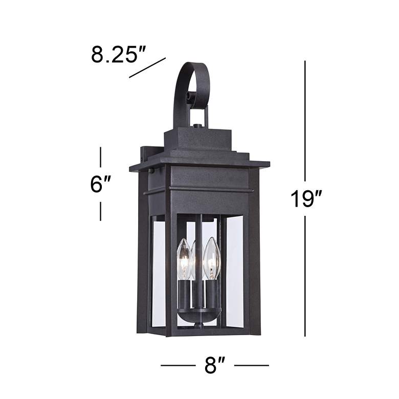 Image 6 Franklin Iron Bransford 19" Black-Gray Outdoor Lantern Wall Light more views