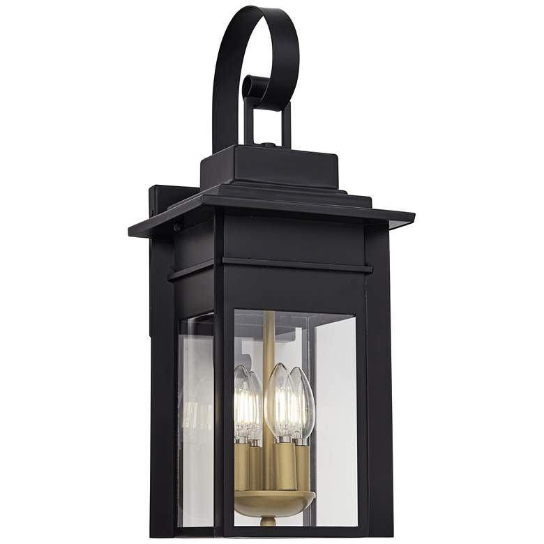 Image 2 Franklin Iron Bransford 21 1/2" Black Lantern Outdoor Wall Light