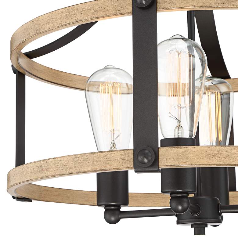 Image 3 Franklin Iron Buford 18" Wide Wood and Metal 4-Light Ceiling Light more views