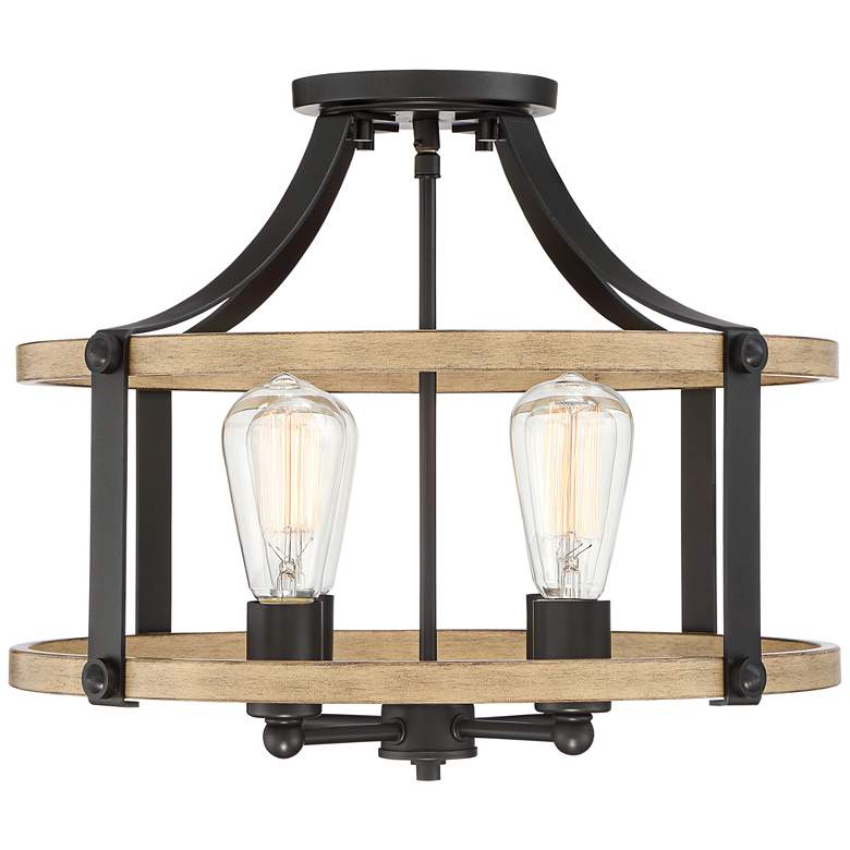 Image 4 Franklin Iron Buford 18" Wide Wood and Metal 4-Light Ceiling Light more views