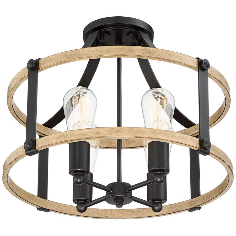 Image 5 Franklin Iron Buford 18" Wide Wood and Metal 4-Light Ceiling Light more views