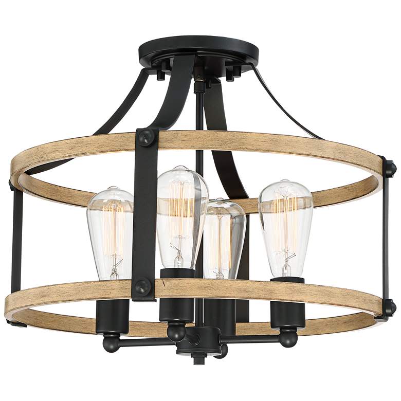Image 6 Franklin Iron Buford 18" Wide Wood and Metal 4-Light Ceiling Light more views