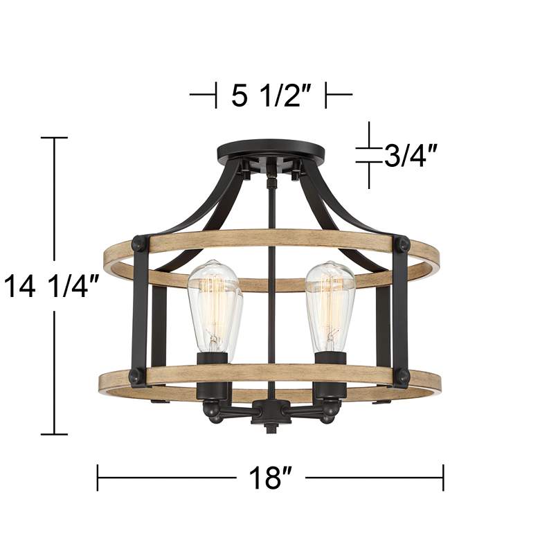 Image 7 Franklin Iron Buford 18" Wide Wood and Metal 4-Light Ceiling Light more views