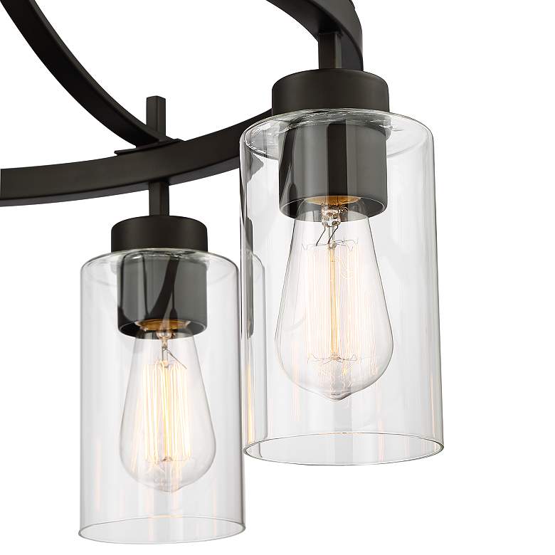 Image 4 Franklin Iron Caleb 23 3/4" Wide Bronze and Glass 5-Light Chandelier more views