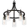 Franklin Iron Caleb 23 3/4" Wide Bronze and Glass 5-Light Chandelier in scene