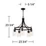 Franklin Iron Caleb 23 3/4" Wide Bronze and Glass 5-Light Chandelier