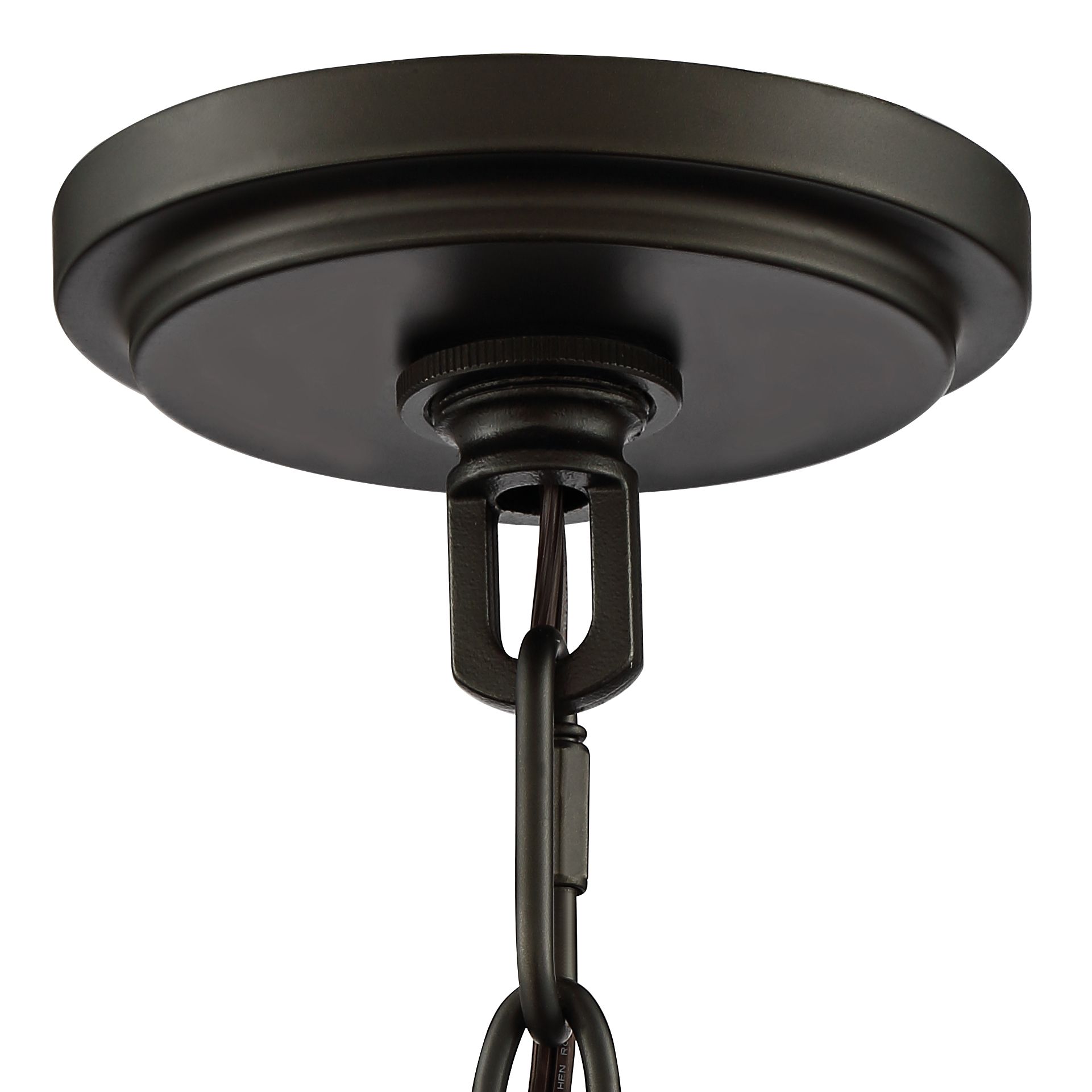 Franklin Iron Caleb 23 3/4" Wide Bronze and Glass 5-Light Chandelier in scene