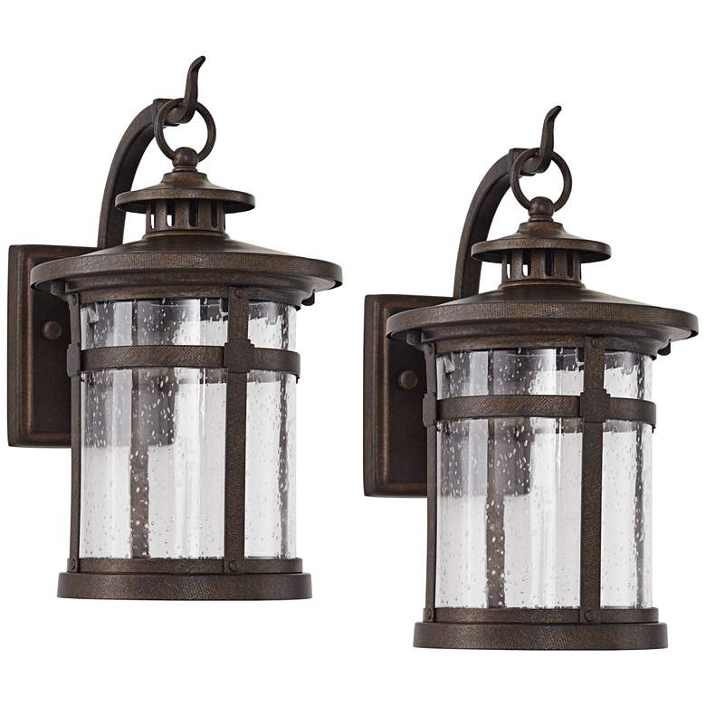 Image 2 Franklin Iron Callaway 11 1/2 inch Bronze LED Outdoor Lights Set of 2