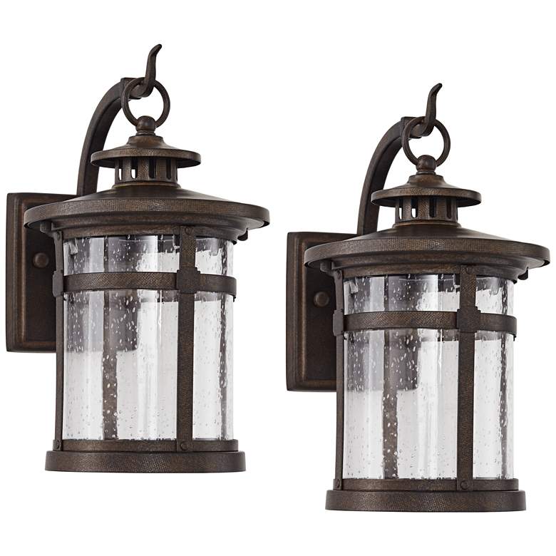 Image 2 Franklin Iron Callaway 11 1/2" Bronze LED Outdoor Lights Set of 2