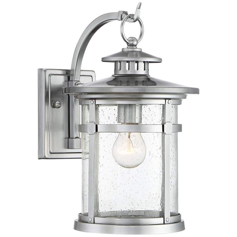 Image 6 Franklin Iron Callaway 11 3/4 inch Chrome Lantern Outdoor Lights Set of 2 more views