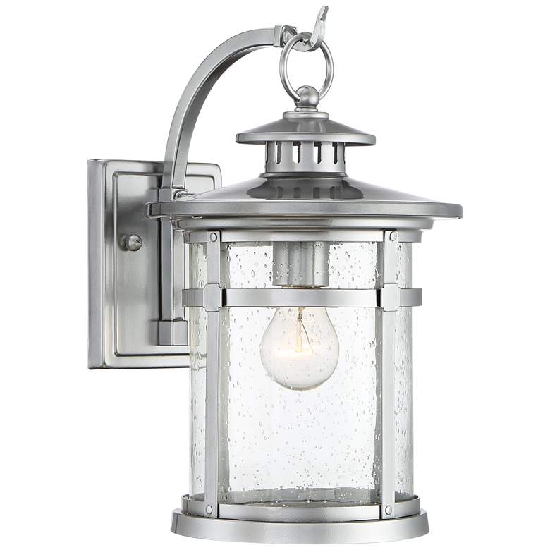 Image 6 Franklin Iron Callaway 11 3/4" Chrome Lantern Outdoor Lights Set of 2 more views