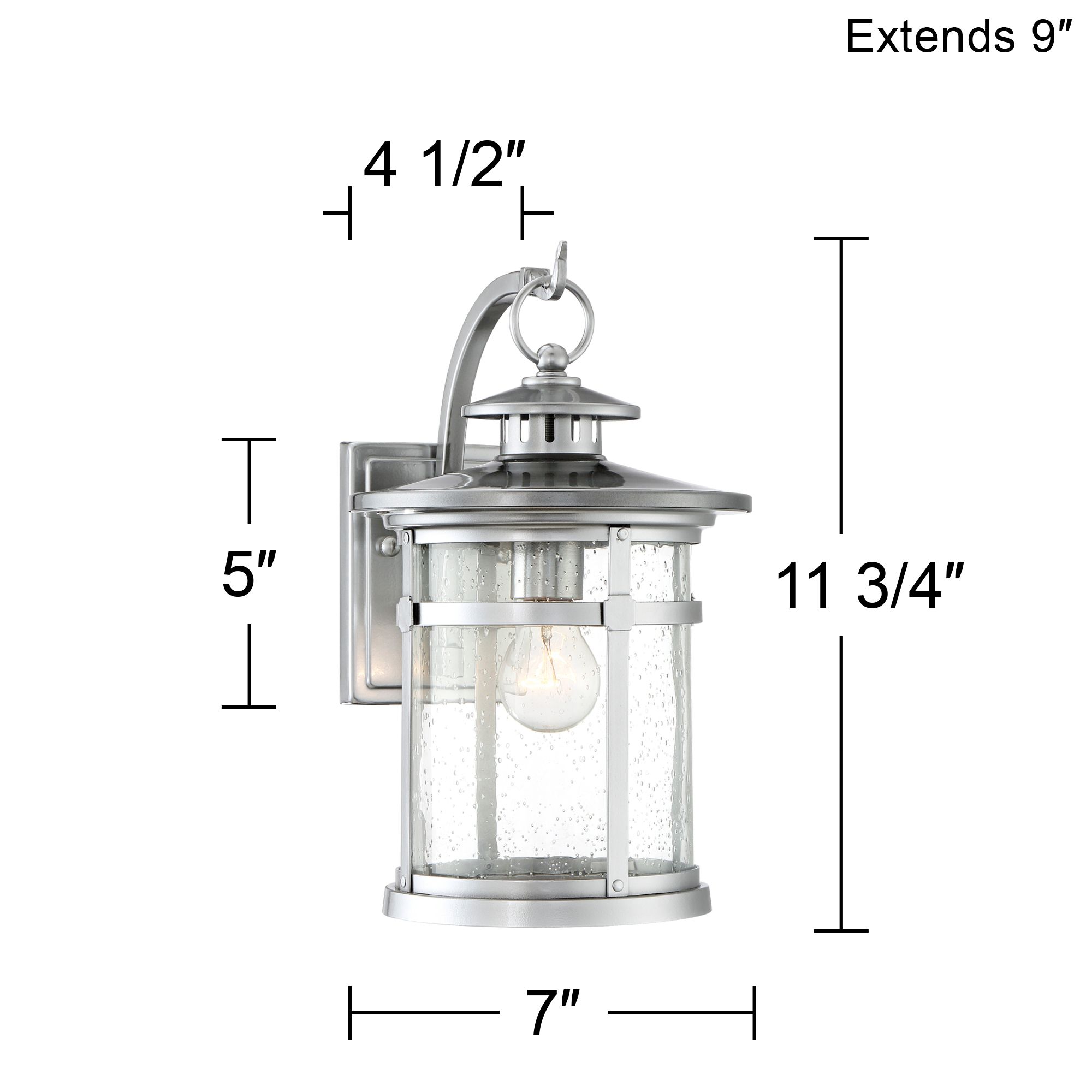 Franklin Iron Callaway 11 3/4" Chrome Lantern Outdoor Lights Set of 2