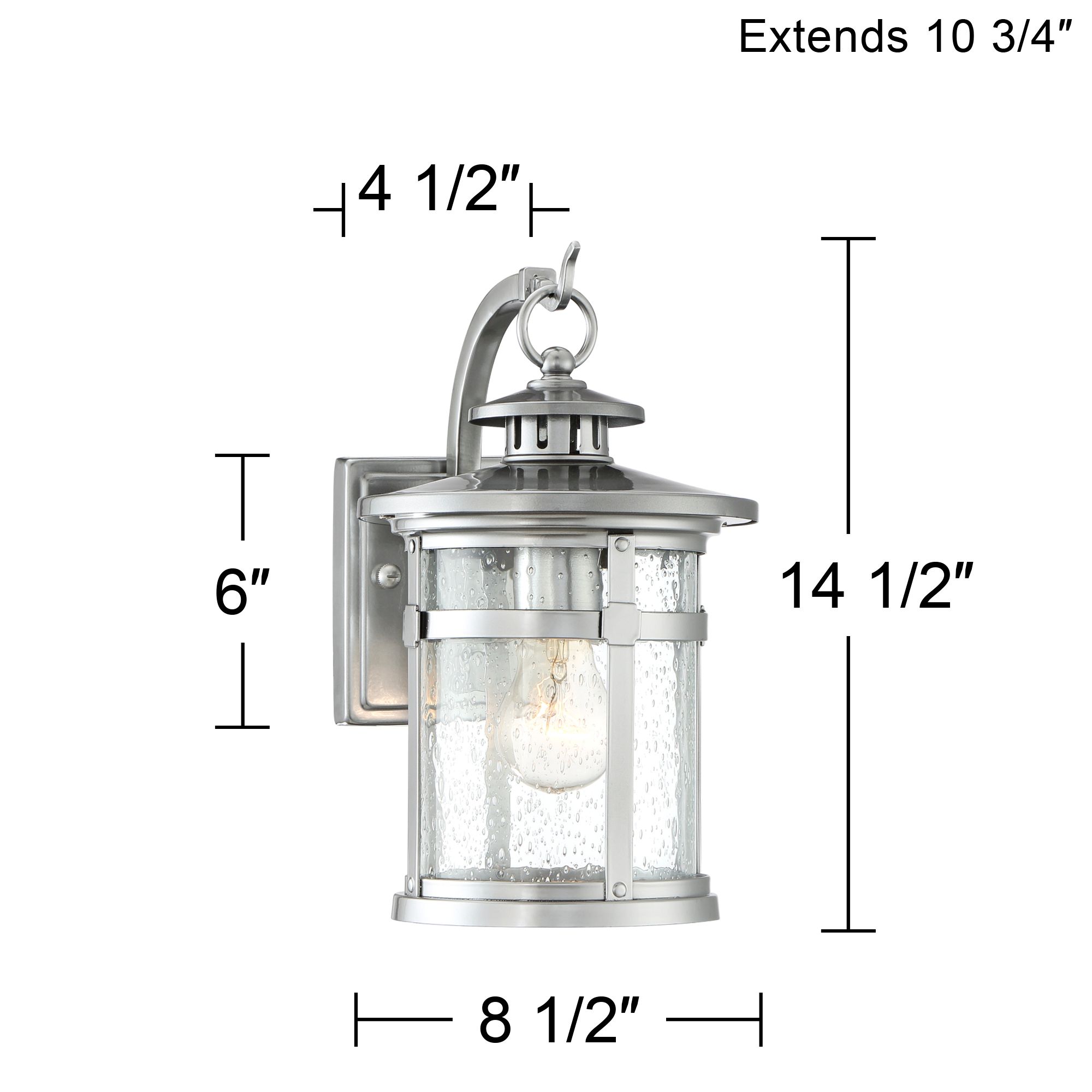 Image 7 Franklin Iron Callaway 14 1/2" Chrome Seeded Glass Outdoor Wall Light more views