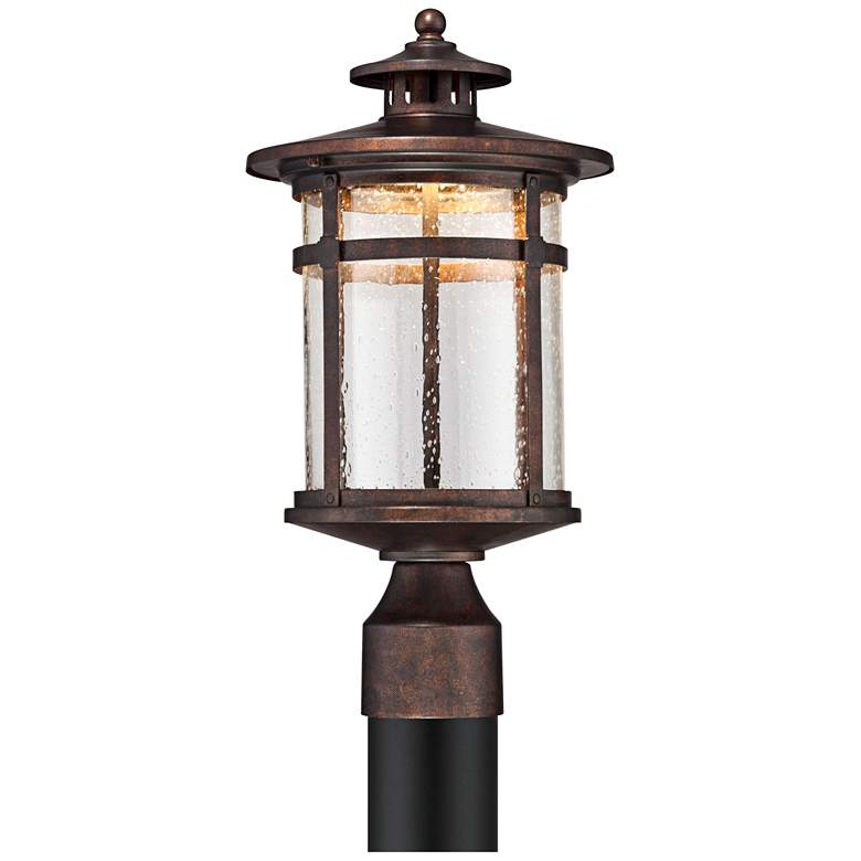 Image 2 Franklin Iron Callaway 15 1/2 inch Rustic Bronze LED Outdoor Post Light