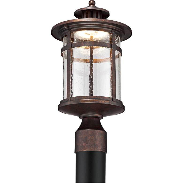 Image 3 Franklin Iron Callaway 15 1/2" Rustic Bronze LED Outdoor Post Light more views