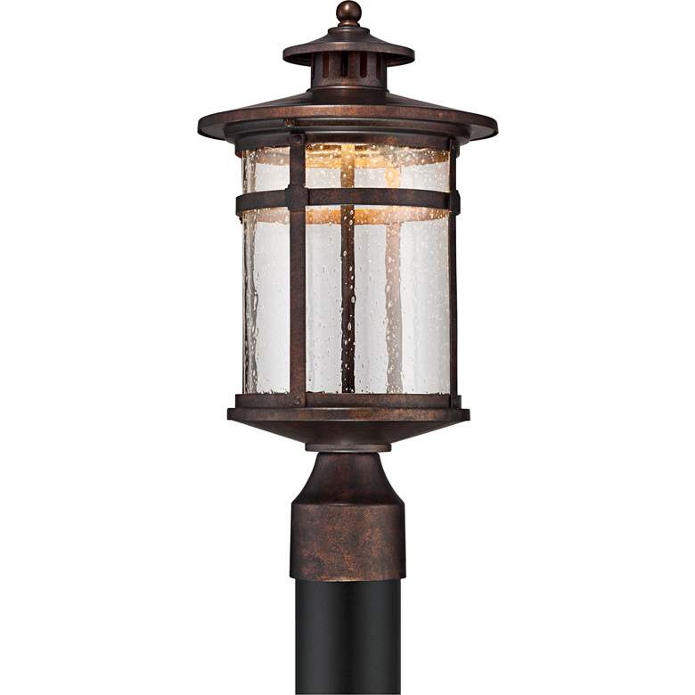 Image 4 Franklin Iron Callaway 15 1/2" Rustic Bronze LED Outdoor Post Light more views