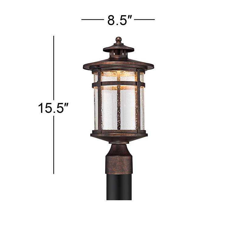 Image 5 Franklin Iron Callaway 15 1/2" Rustic Bronze LED Outdoor Post Light more views