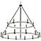 Franklin Iron Caroline 46 1/4" Black and Wood 2-Tier Ring Chandelier