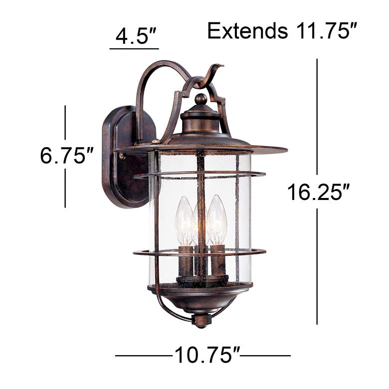 Image 6 Franklin Iron Casa Mirada 16 1/4 inch Bronze 3-Light Outdoor Wall Light more views