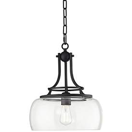 Image3 of Franklin Iron Charleston 13 1/2" Black and Clear Glass Pendant Light