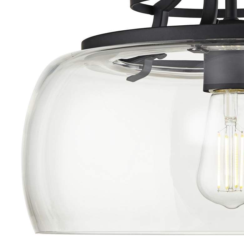 Image 4 Franklin Iron Charleston 13 1/2" Black and Clear Glass Pendant Light more views