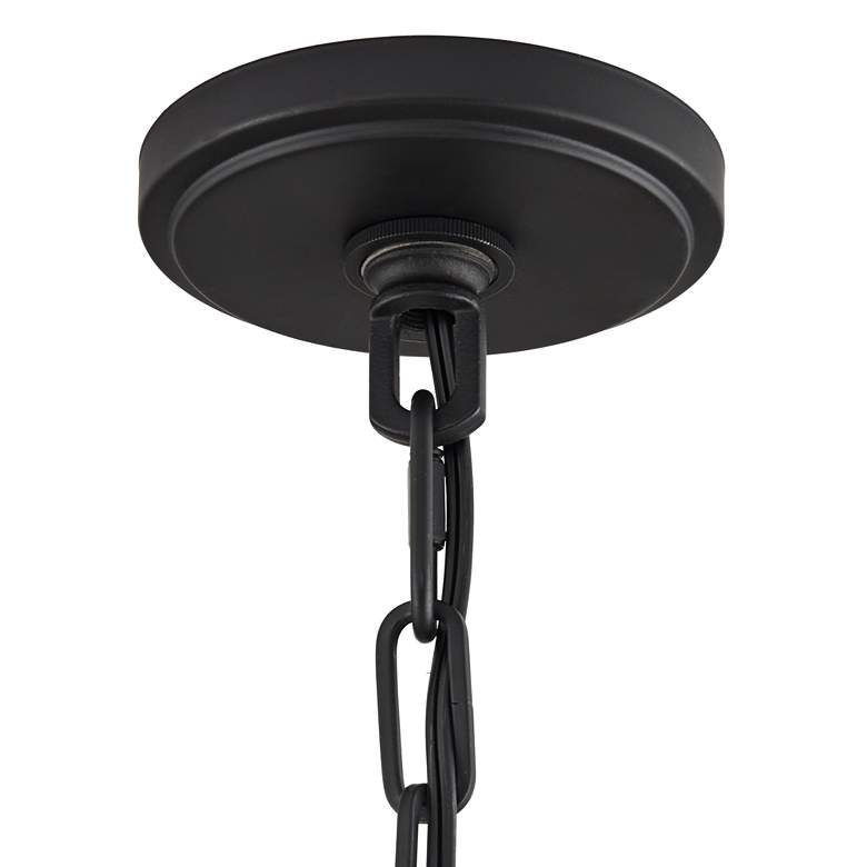 Image 6 Franklin Iron Charleston 13 1/2" Black and Clear Glass Pendant Light more views