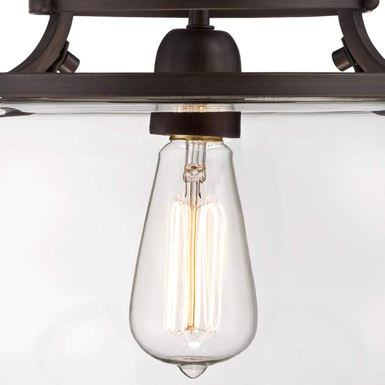 Image 3 Franklin Iron Charleston 13 1/2 inch Bronze Clear Glass LED Ceiling Light more views