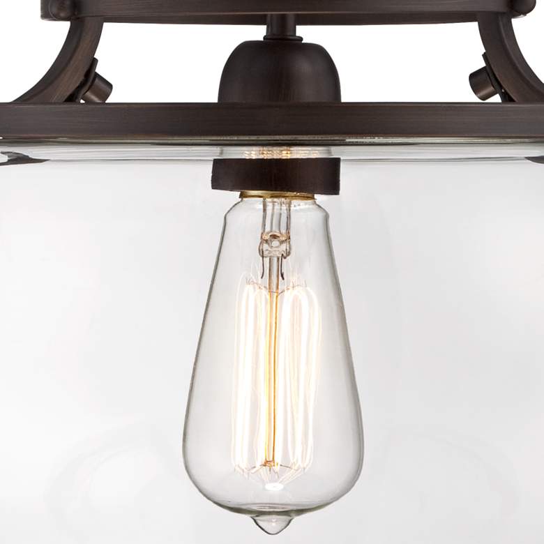 Image 3 Franklin Iron Charleston 13 1/2" Bronze Clear Glass LED Ceiling Light more views