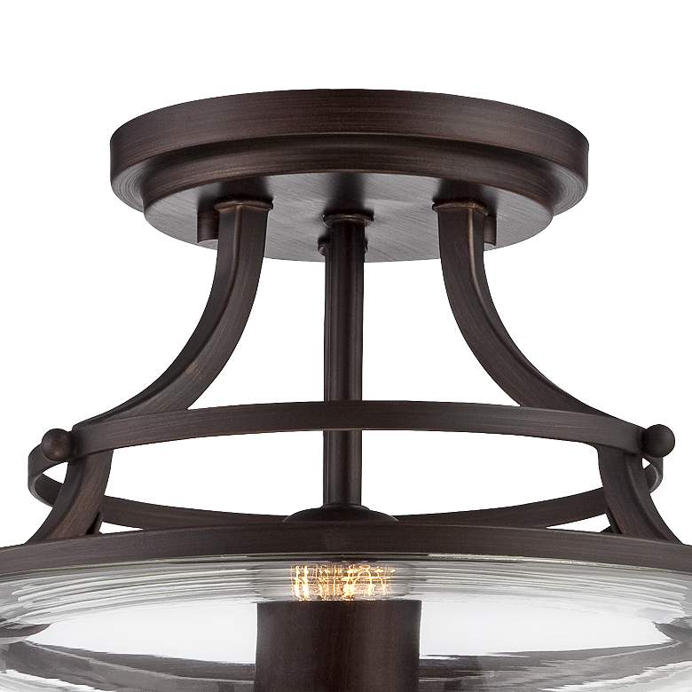 Image 4 Franklin Iron Charleston 13 1/2" Bronze Clear Glass LED Ceiling Light more views