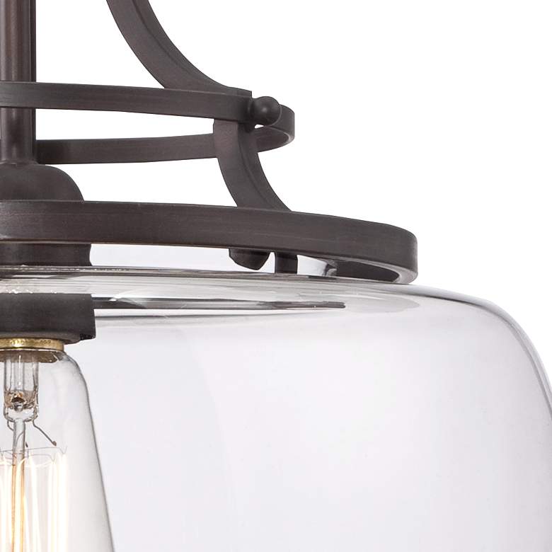 Image 4 Franklin Iron Charleston 13 1/2" Clear Glass and Bronze Pendant Light more views