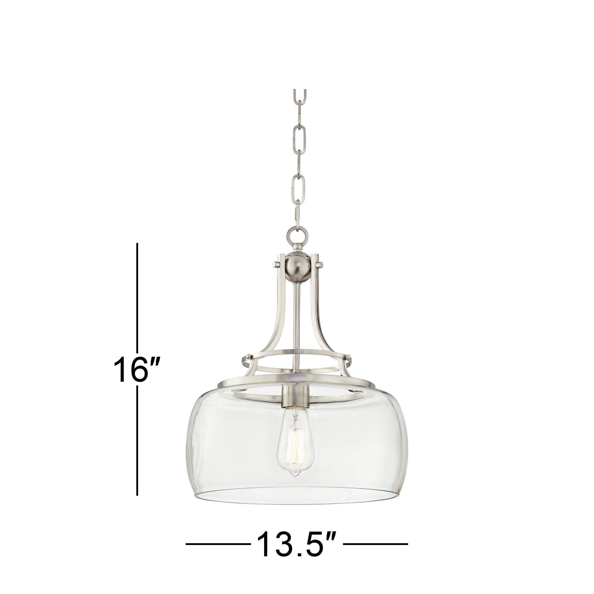 Watch A Video About the Franklin Iron Charleston Nickel Clear Glass LED Pendant Light