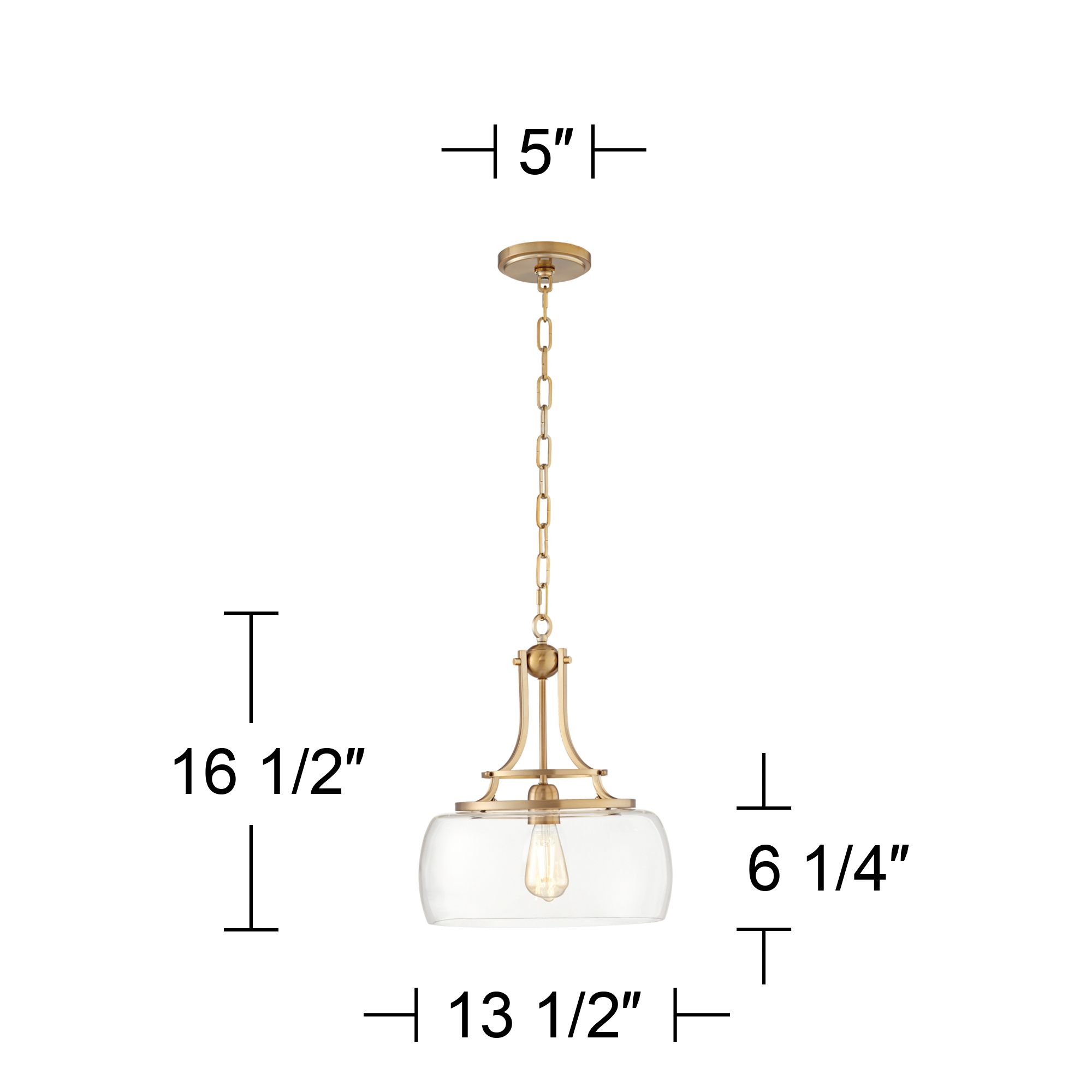 Franklin Iron Charleston 13 1/2" Wide Brass LED Pendant Light Set of 2
