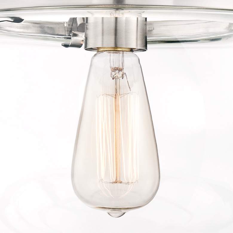 Image 3 Franklin Iron Charleston 13 1/2" Wide Brushed Nickel LED Ceiling Light more views