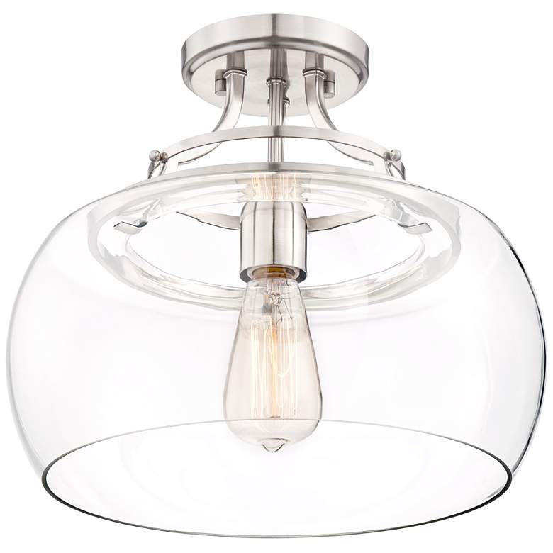 Image 4 Franklin Iron Charleston 13 1/2" Wide Brushed Nickel LED Ceiling Light more views