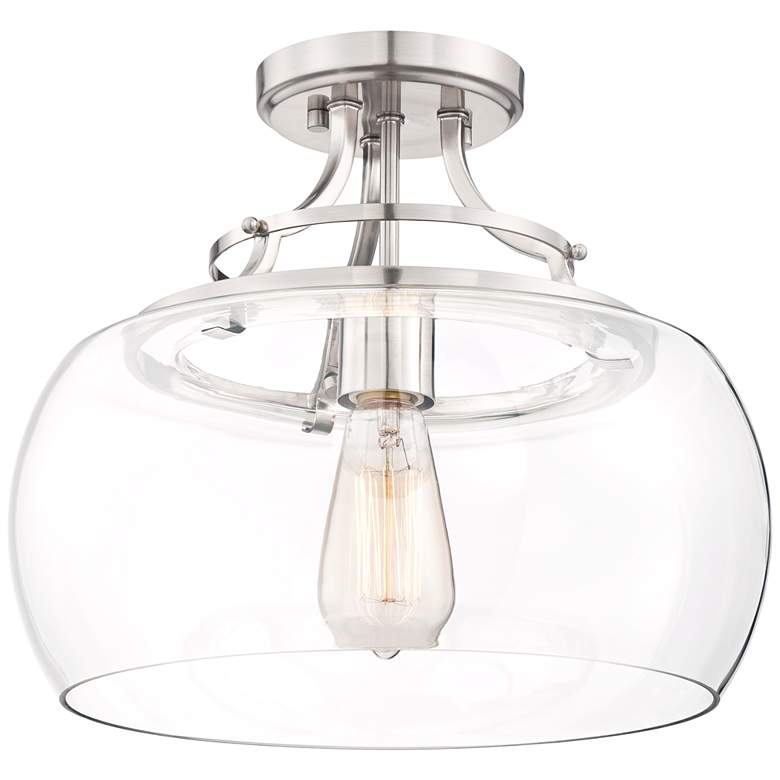 Image 5 Franklin Iron Charleston 13 1/2" Wide Brushed Nickel LED Ceiling Light more views