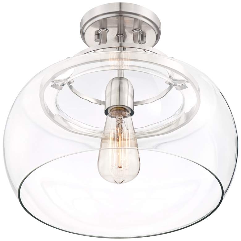Image 6 Franklin Iron Charleston 13 1/2 inch Wide Brushed Nickel LED Ceiling Light more views