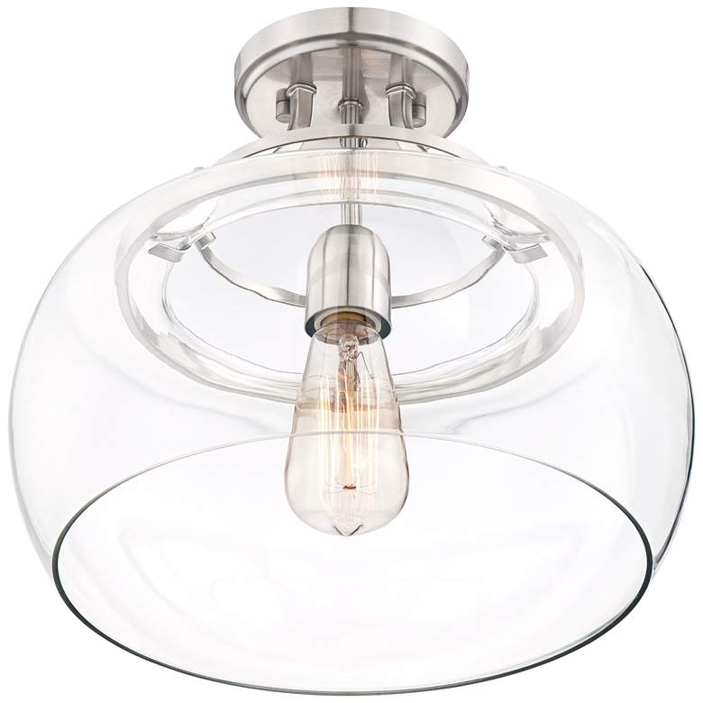 Image 6 Franklin Iron Charleston 13 1/2" Wide Brushed Nickel LED Ceiling Light more views