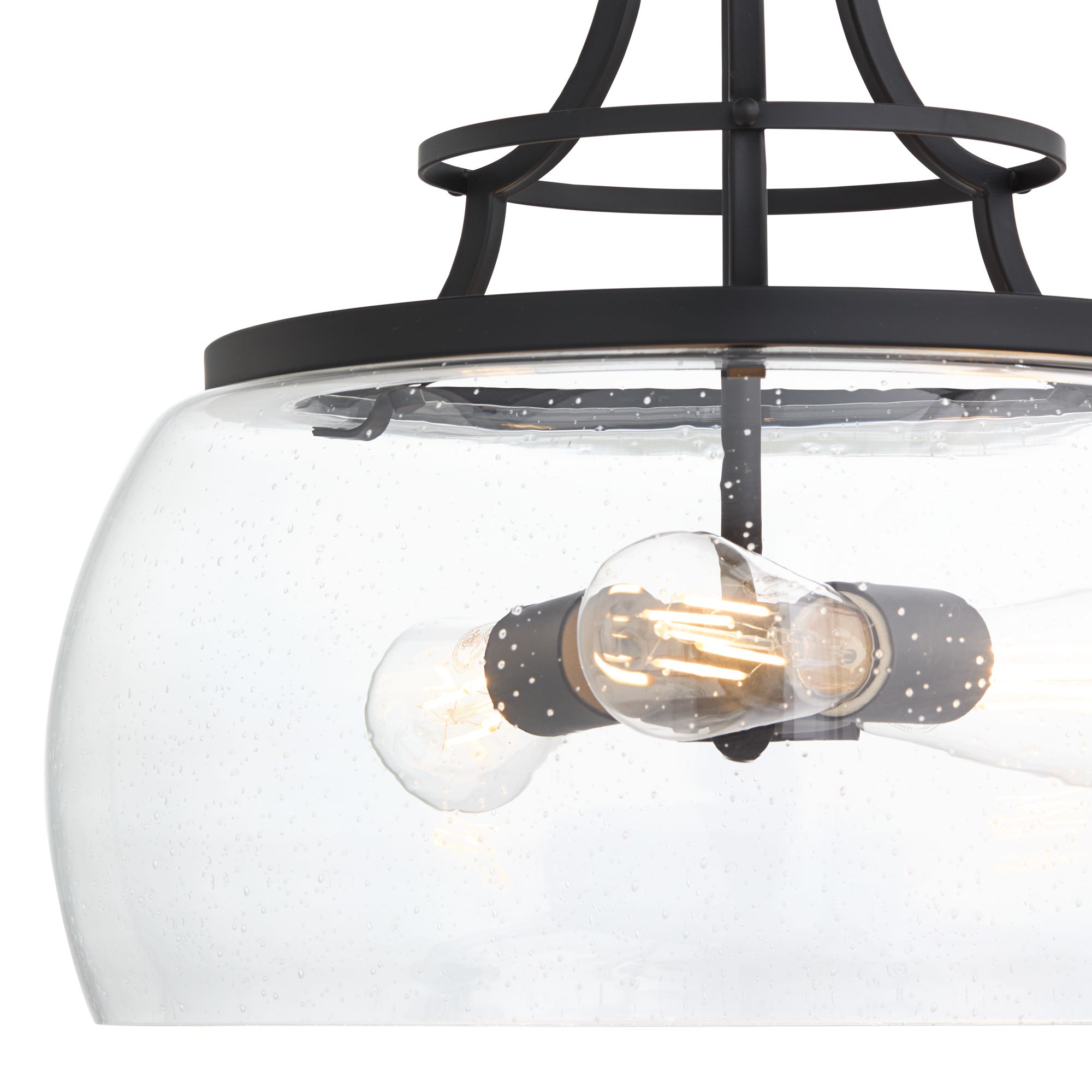 Image 2 Franklin Iron Charleston 16" Black Farmhouse 3-Light LED Pendant Light more views