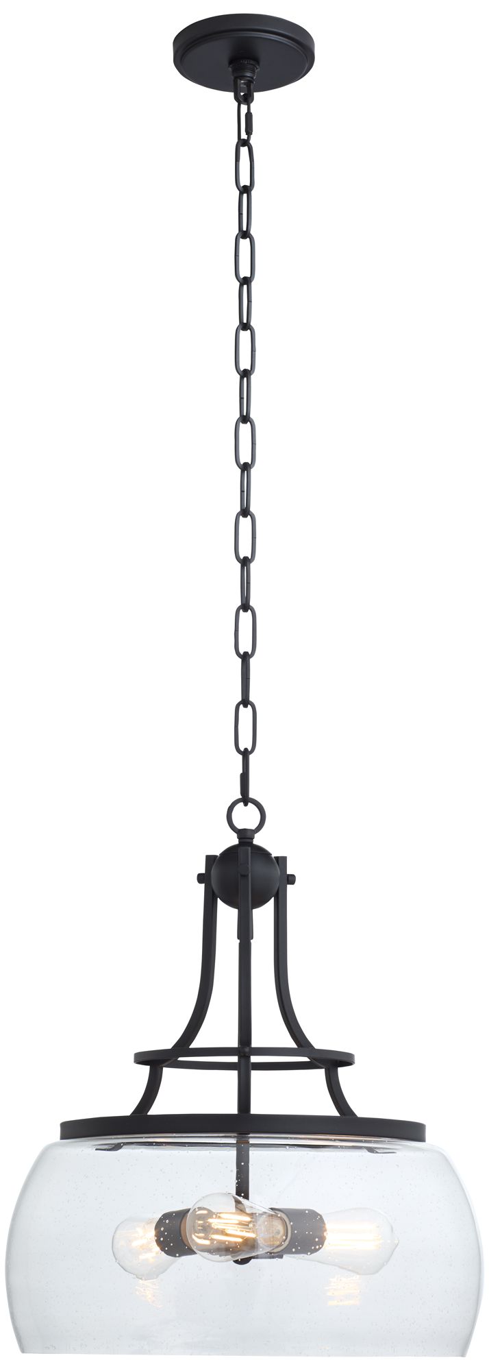 Image 6 Franklin Iron Charleston 16" Black Farmhouse 3-Light LED Pendant Light more views