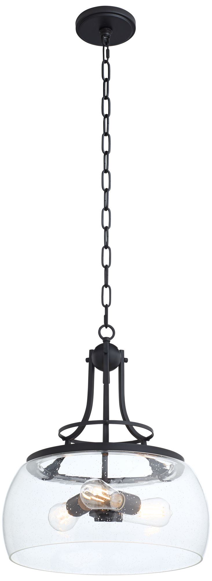 Image 7 Franklin Iron Charleston 16" Black Farmhouse 3-Light LED Pendant Light more views