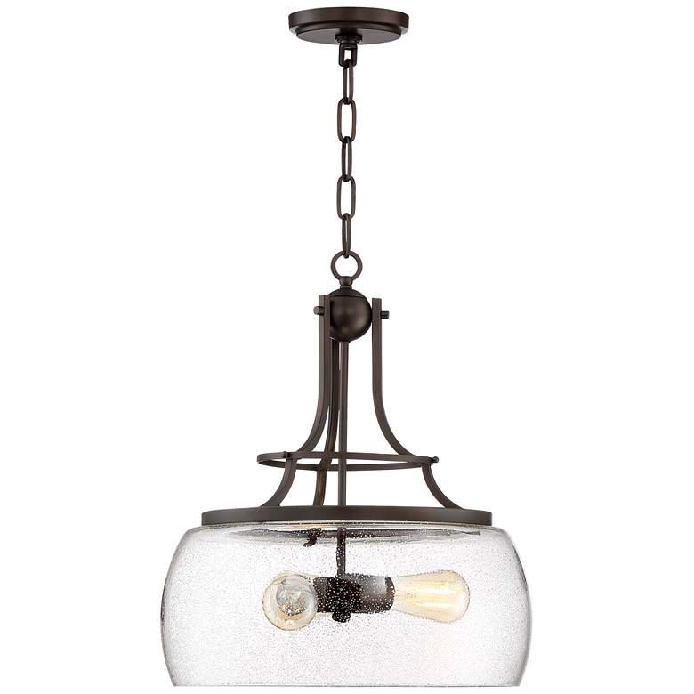 Image 6 Franklin Iron Charleston 16" Painted Bronze 3-Light LED Pendant Light more views