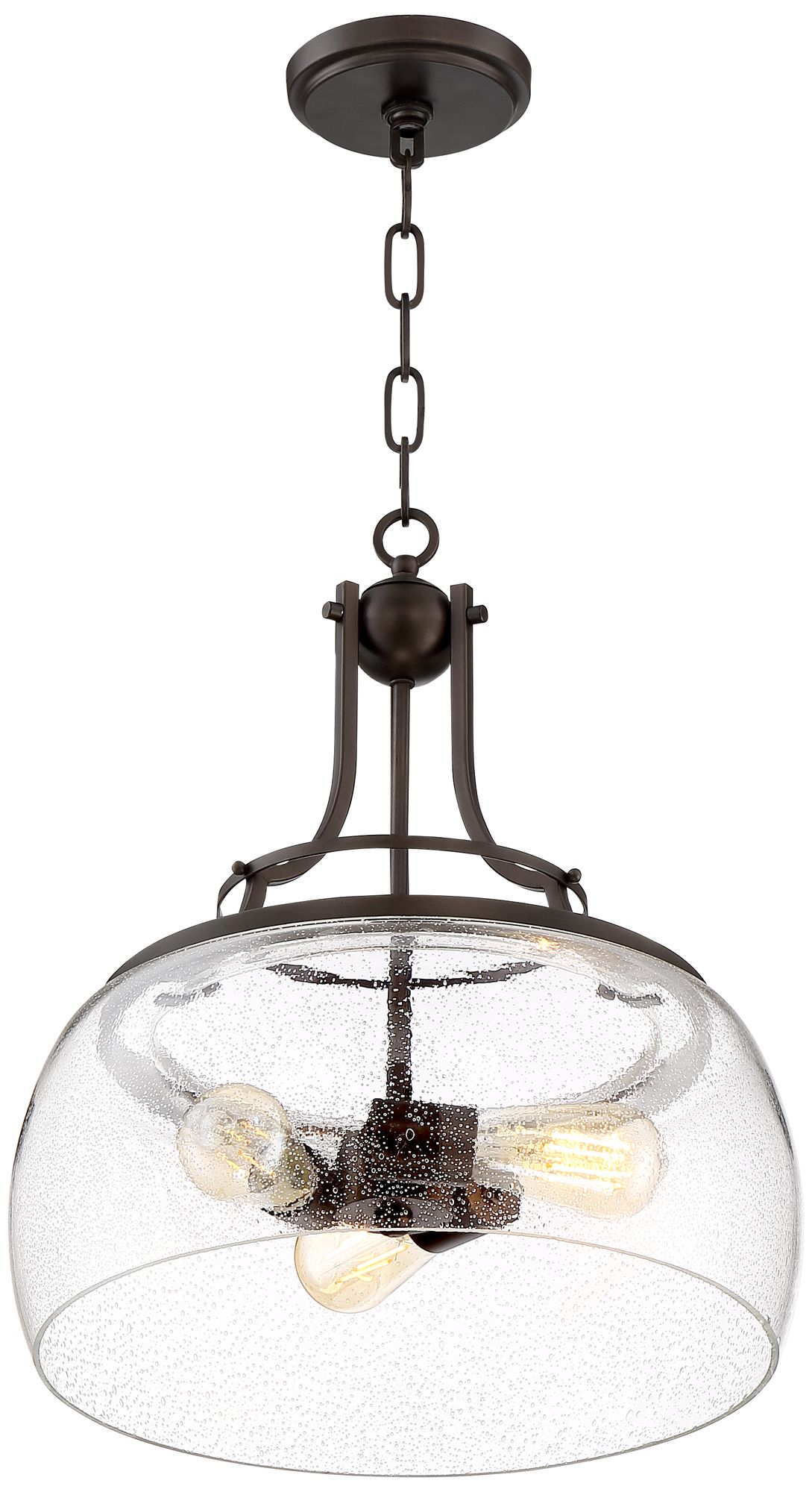 Watch A Video About the Franklin Iron Charleston Painted Bronze 3 Light LED Pendant Light