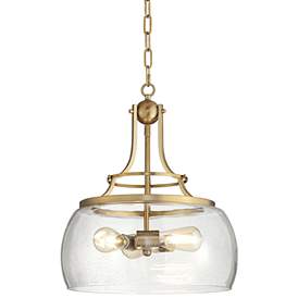 Image3 of Franklin Iron Charleston 16" Warm Gold 3-Light LED Luxe Pendant Light
