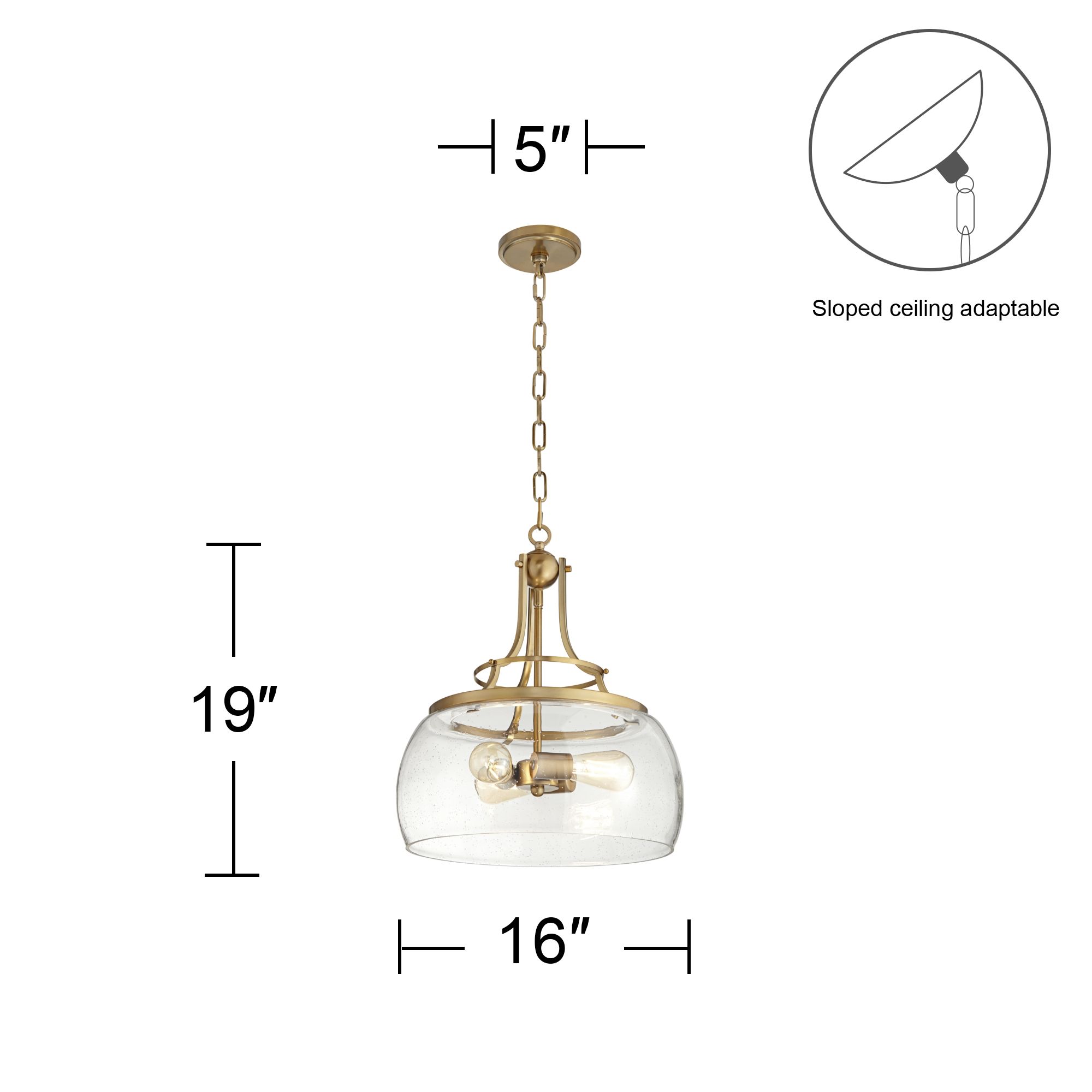 Franklin Iron Charleston 16" Warm Gold 3-Light LED Luxe Pendant Light in scene