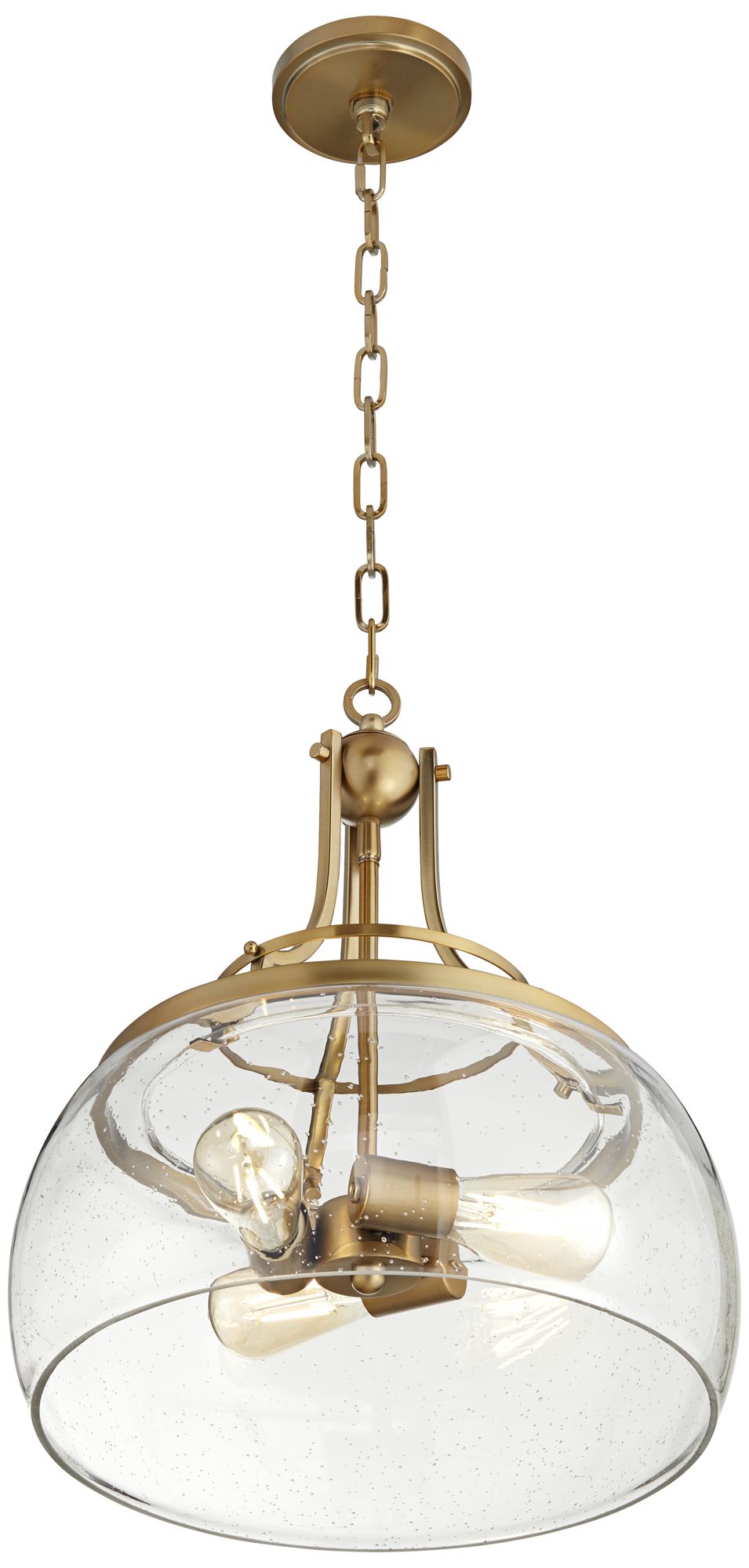 Franklin Iron Charleston 16" Warm Gold 3-Light LED Luxe Pendant Light in scene