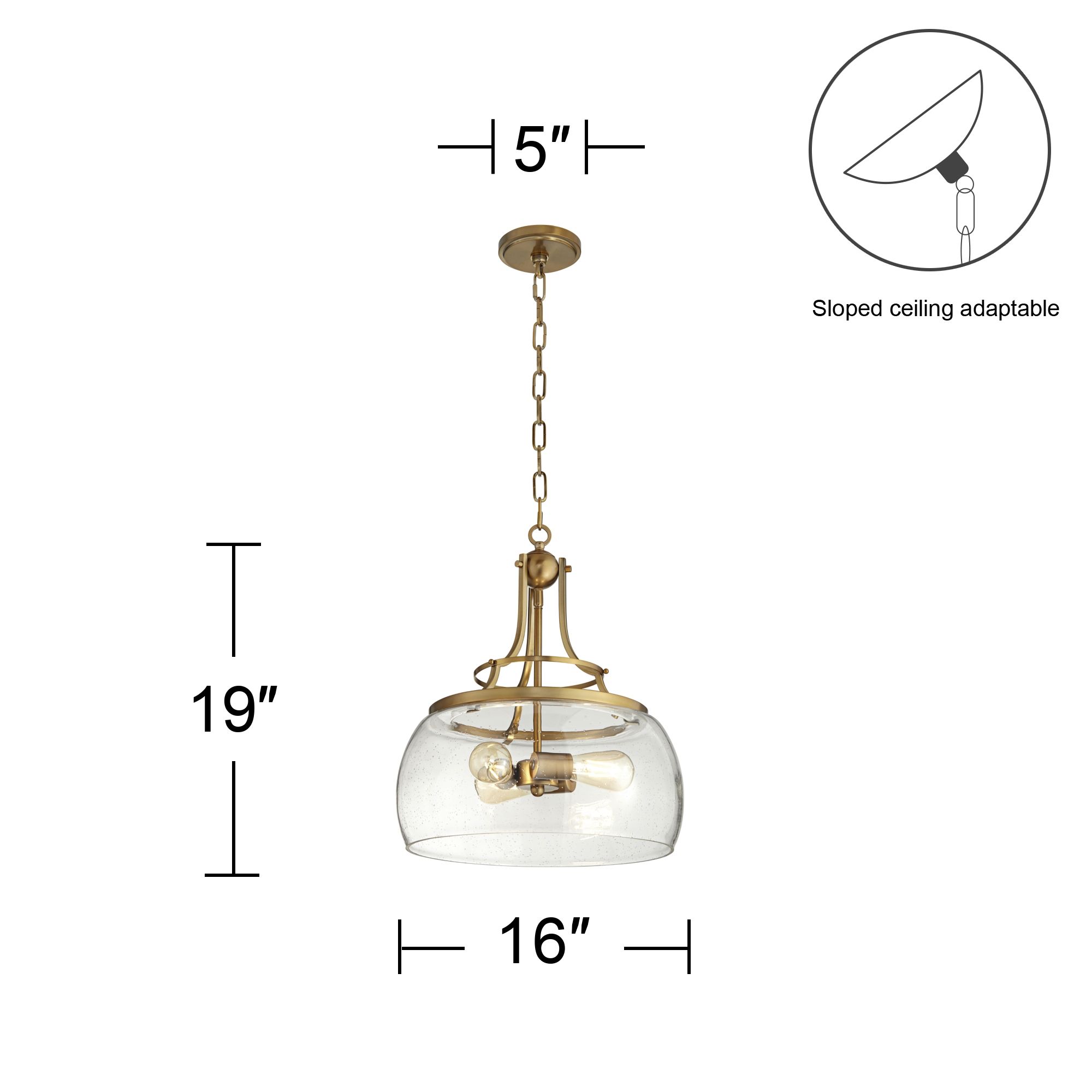 Franklin Iron Charleston 16" Warm Gold 3-Light LED Luxe Pendant Light in scene
