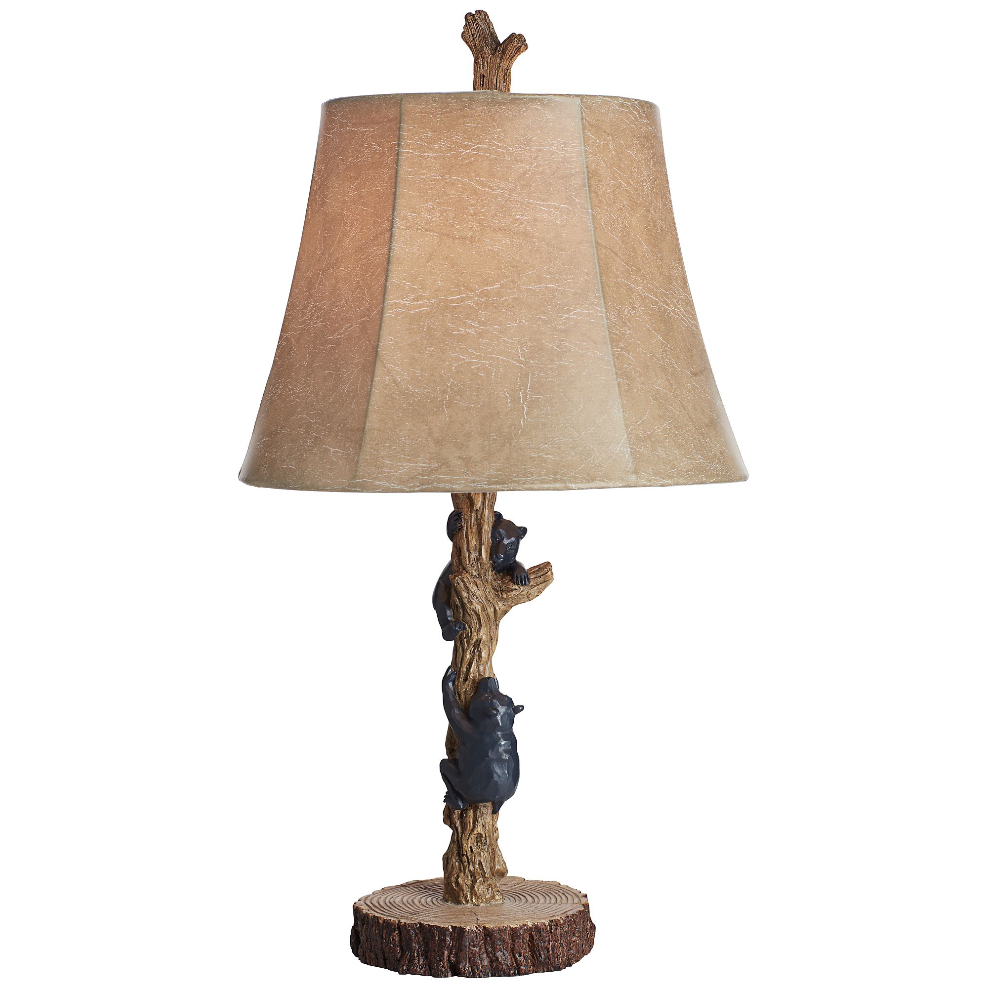 Franklin Iron Climbing Bears 22 1/2" Rustic USB Table Lamps Set of 2