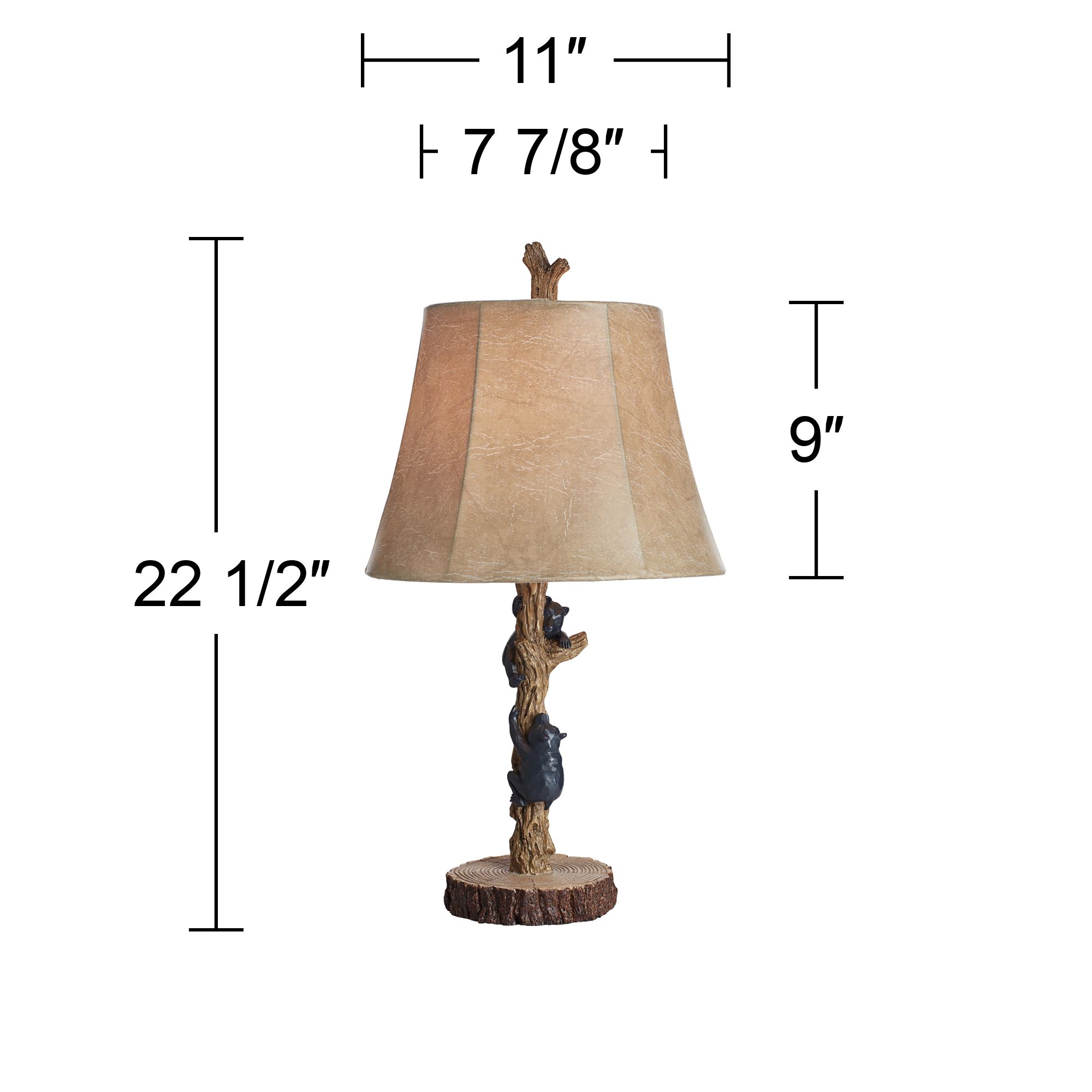 Franklin Iron Climbing Bears 22 1/2" Rustic USB Table Lamps Set of 2